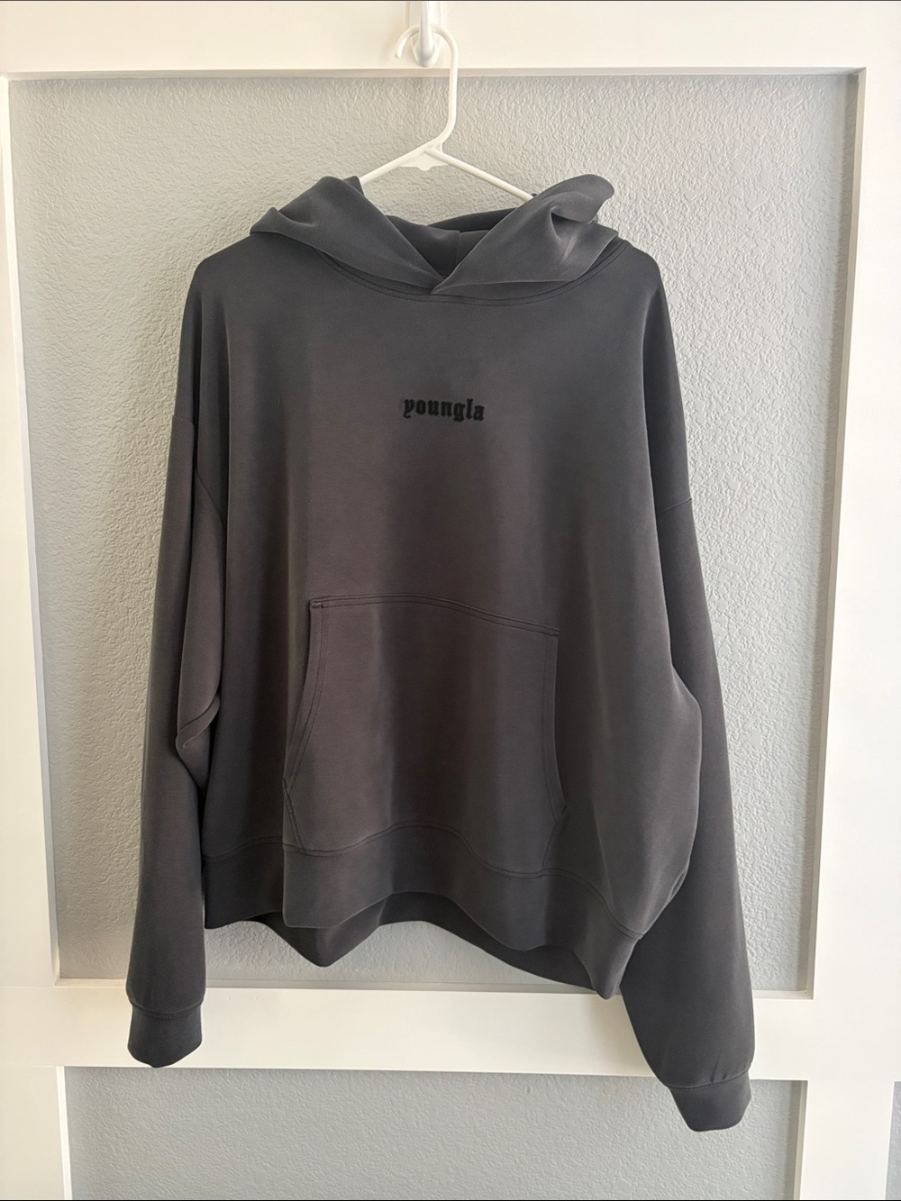 YoungLA “Soft AF” Collection Men’s Cropped Hoodie - Charcoal
